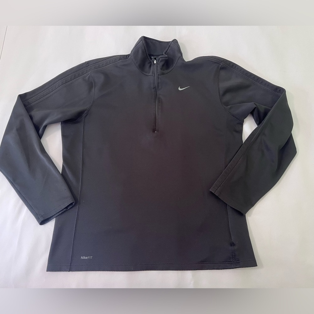Nike Fit Dry Zipper Pullover Womens Size Medium Long Sleeves Black